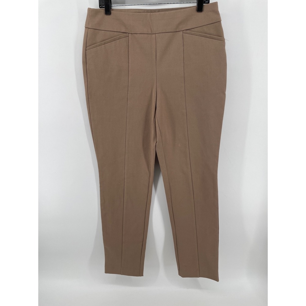 Chico's So Slimming Pants Womens 10 Chicos 1.5 Tan Stretch Pull On Minimalist